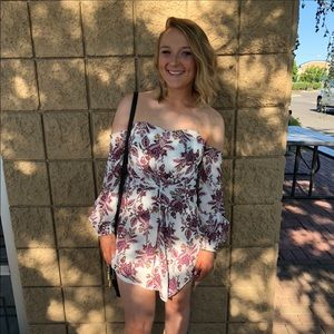 Pink Paisley off the shoulder dress